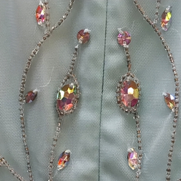 Frock & Frill Fancy Sea Foam Long Dress Size 14.New With Tags. - Picture 4 of 9